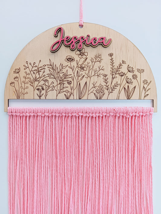 Engraved personalised macrame wall hanger