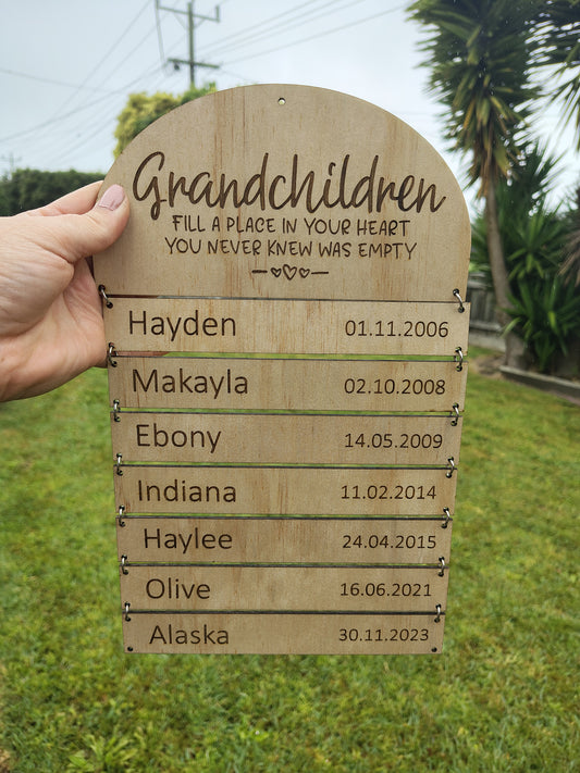 Family Signs - Natural Wood Colour