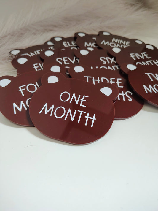 Acrylic Bear Milestone Disc