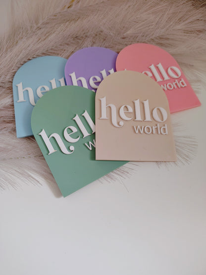 Hello World Acrylic Signs