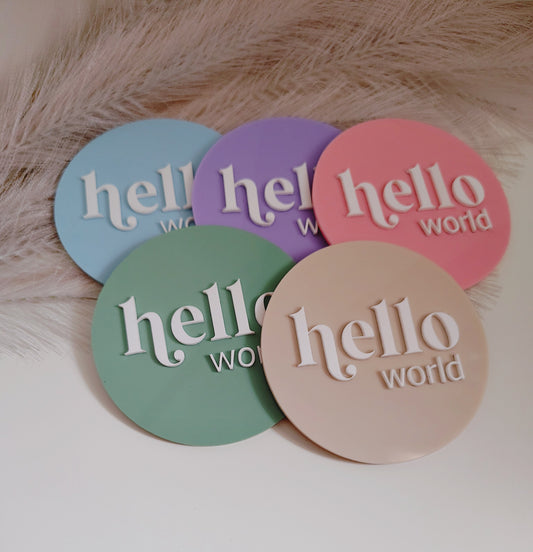 Hello World Acrylic Signs