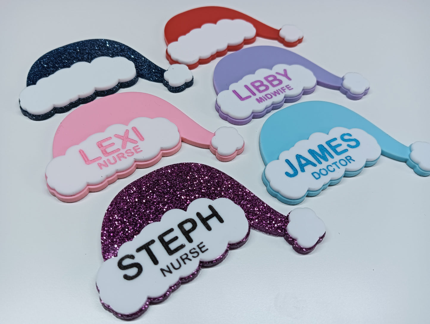 Santa Hat Name Badge