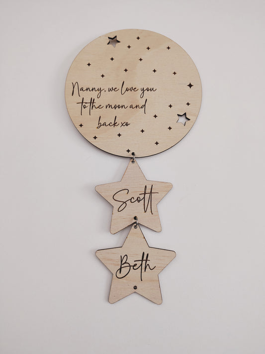 To the moon & back sign