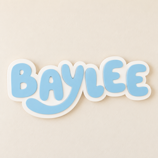 Blue & White Name Sign