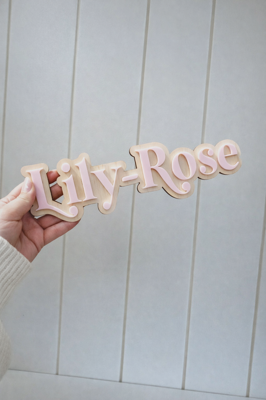 Name Sign, Wooden back - Acrylic Front