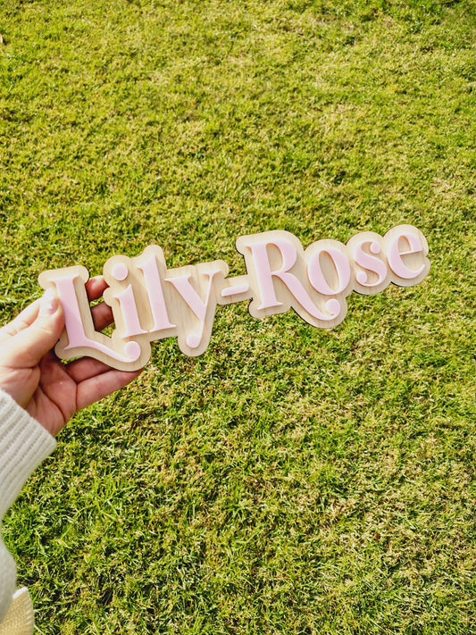 Name Sign, Wooden back - Acrylic Front