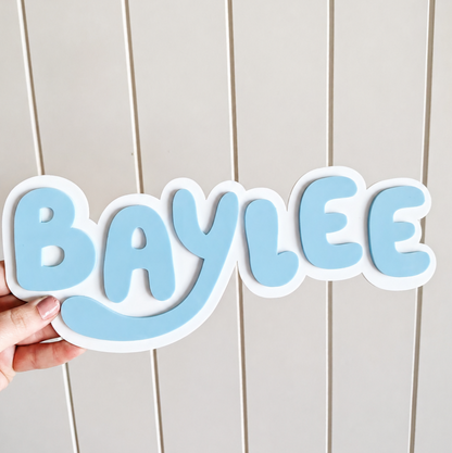 Blue & White Name Sign