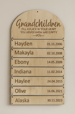 Family Signs - Natural Wood Colour