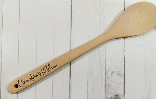 Engraved wooden spoon