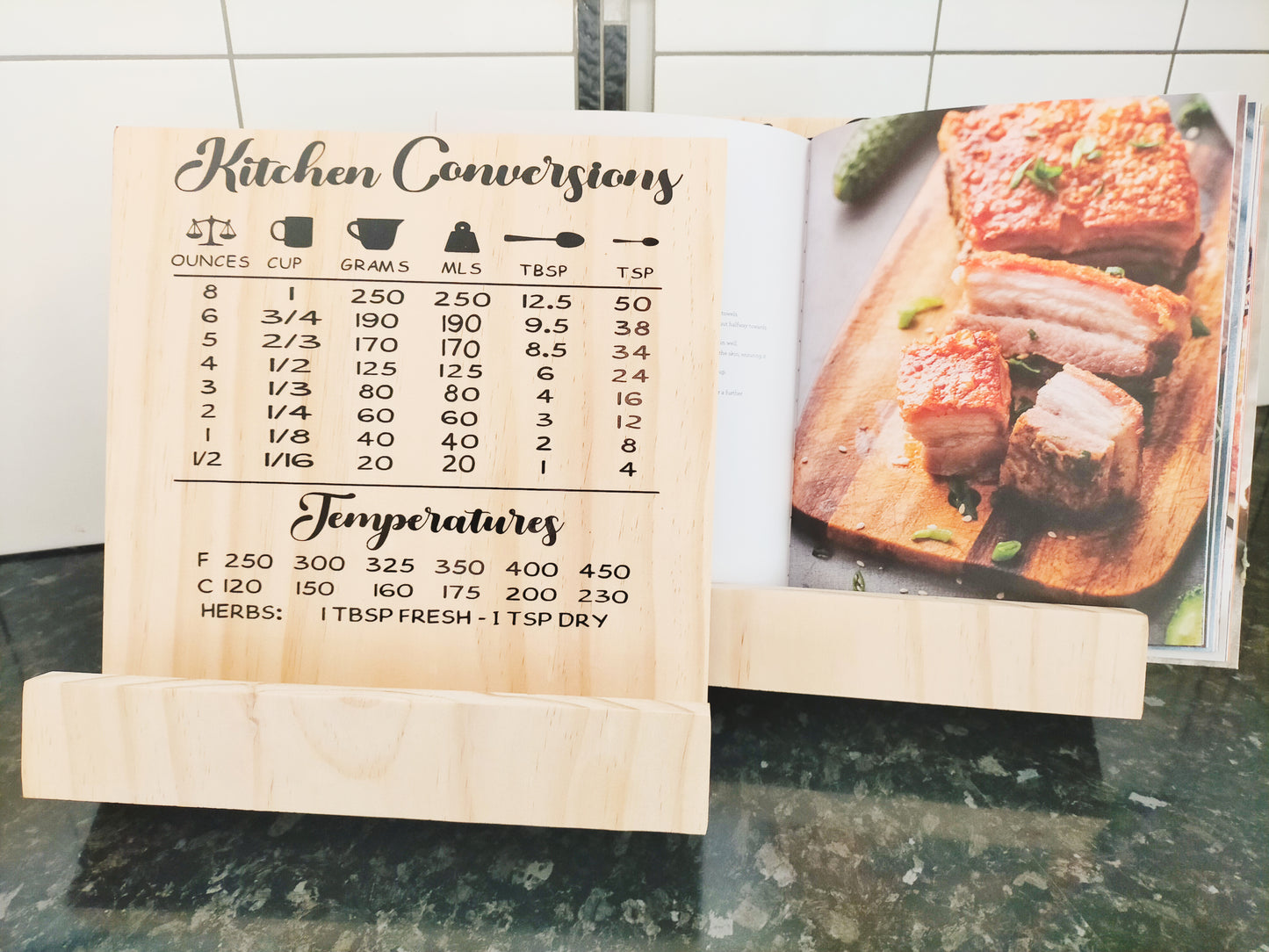 Recipe stand conversion chart